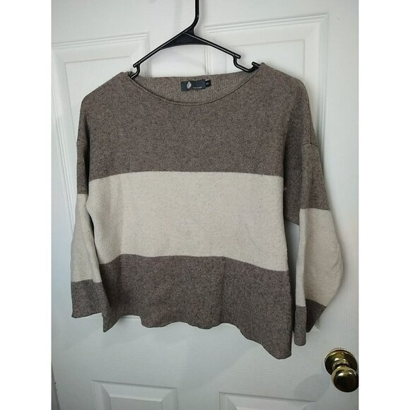 $ M Ema&Carla Wool Blend Cropped Long Sleeve Striped Sweater. Size S - Picture 1 of 11